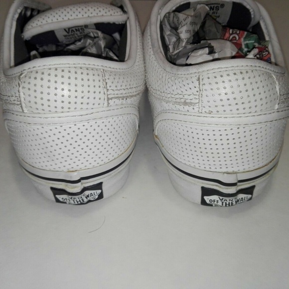VANS White Mens 9 Leather Perforated Patern - Picture 3 of 4
